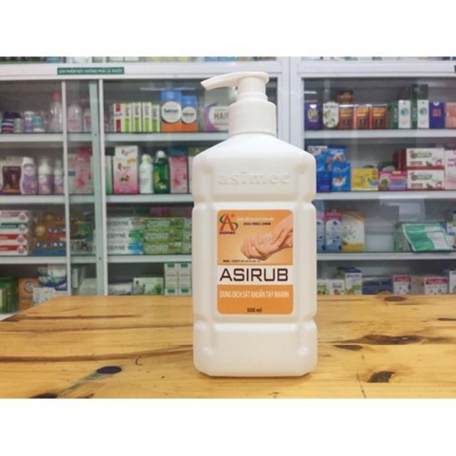 Nước sát khuẩn tay dùng trong gia dụng và y tế Asirub 500ml