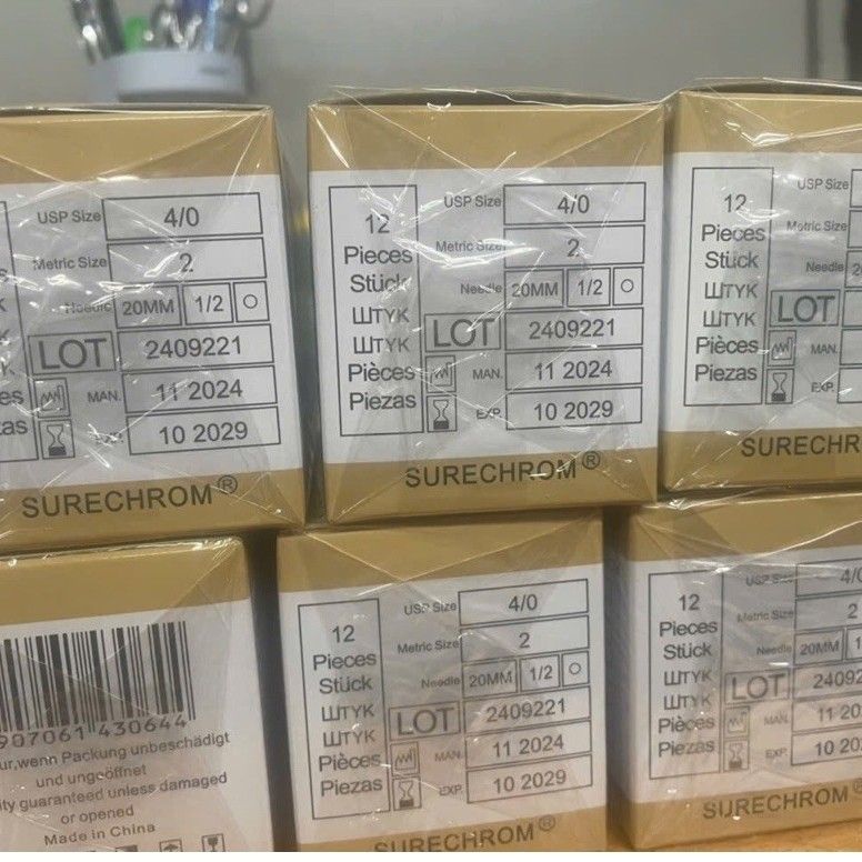 Chỉ catgut các số từ 2/0 đến 6/0,hộp 12 sợi chính hãng