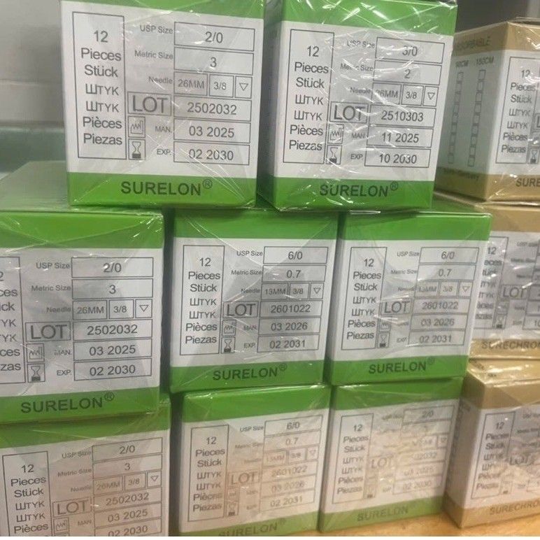 Chỉ phẫu thuật nilon chính hãng từ 2/0 đến 6/0, hộp 12 sợi