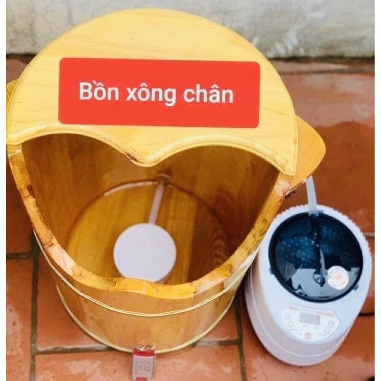 Thùng, bồn gỗ xông chân kèm nồi xông